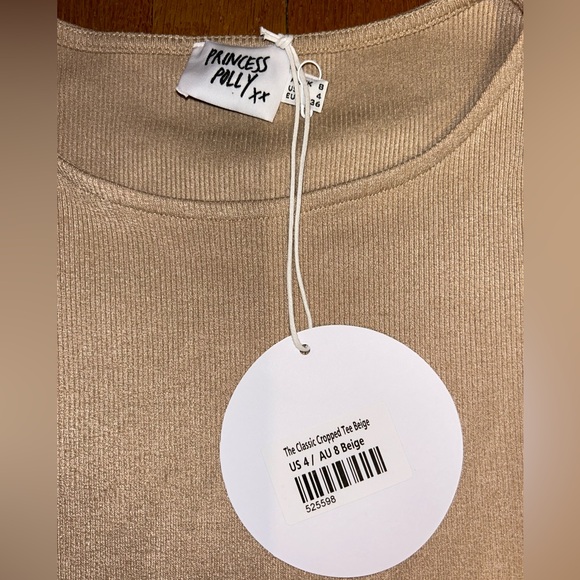 nwt tan princess polly cropped tee - Picture 3 of 3